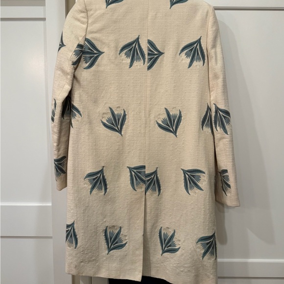 Brooks Brothers set- embroidered Floral jacket w/ coordinating solid teal dress - Picture 3 of 10